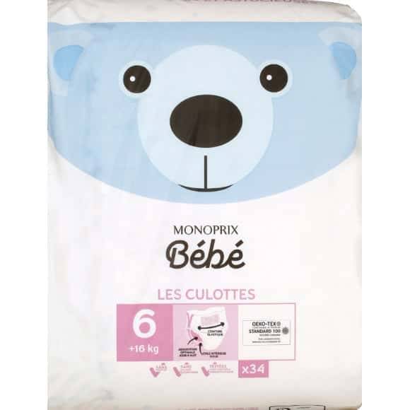 Monoprix Bébé Les Culottes Taille 6 : +16 Kg Le Paquet De 34