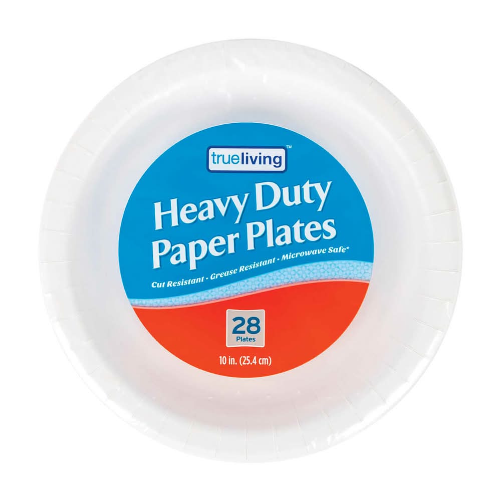 True Living Heavy Duty White Paper Plates 10 In 28 Ct