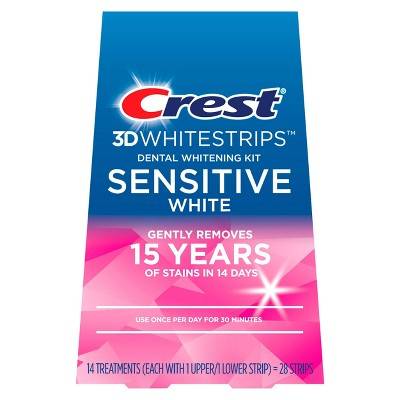 CREST 3D Whitestrips Sensitive White At-Home Teeth Whitening Kit (28 ct)