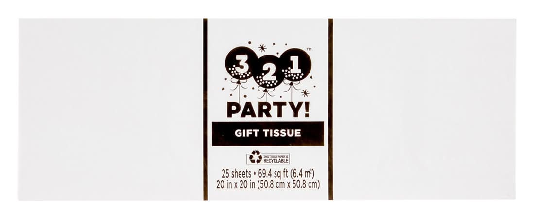 3-2-1 Party White Gift Tissue Paper 25 Ct