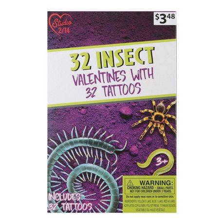 32Ct Studio 2/14 Val Cards With Tattoos - Insects