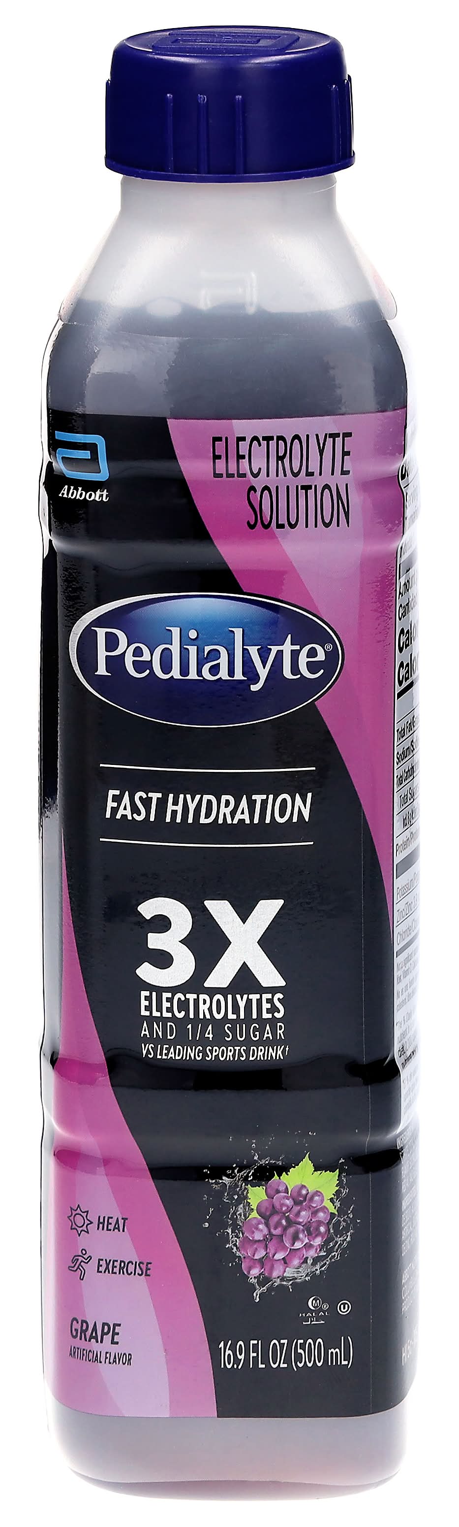Pedialyte Fast Hydration Electrolyte Solution Drink, Grape (16.9 fl oz)