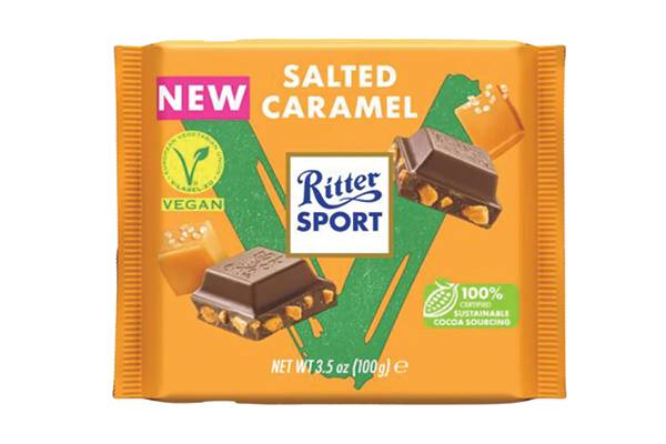 Ritter Sport Vegan Chocolate Bar, Salted Caramel (100 g)