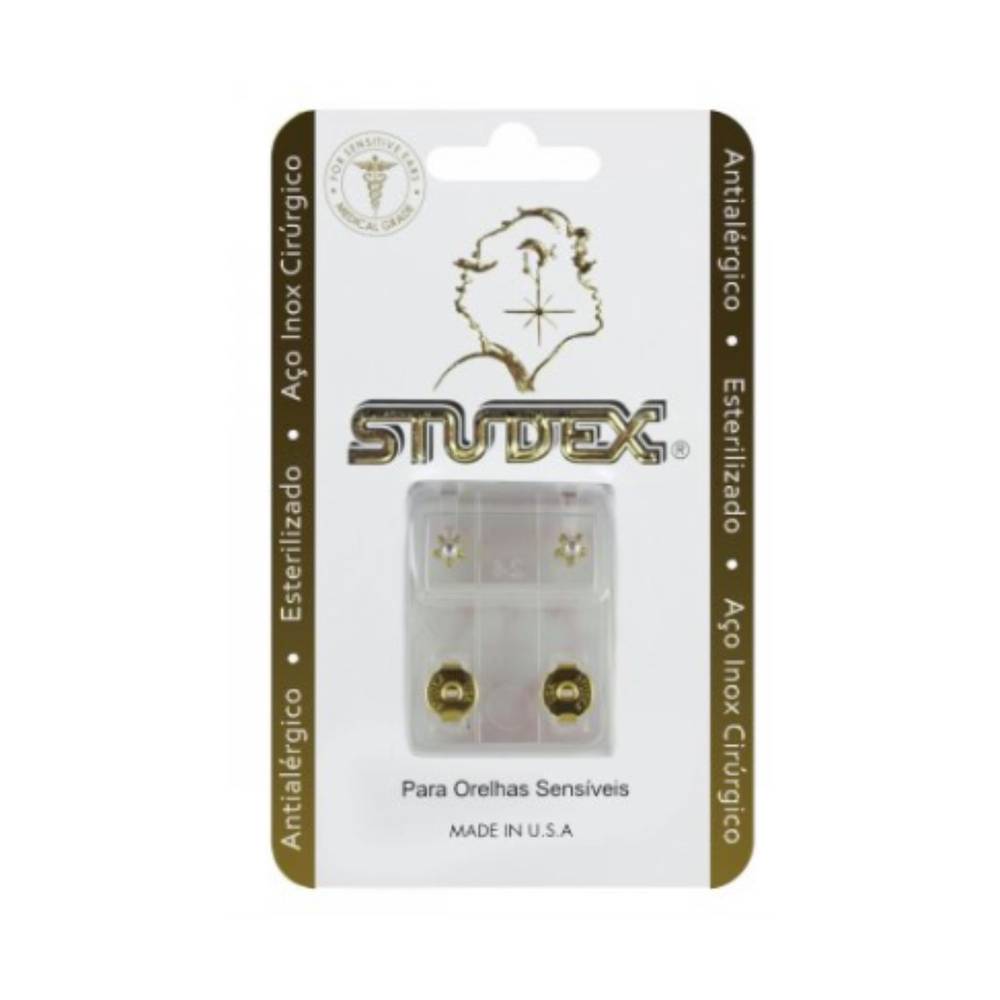 Studex brinco antialérgico classic tiffany pérola médio dourado (1 par)