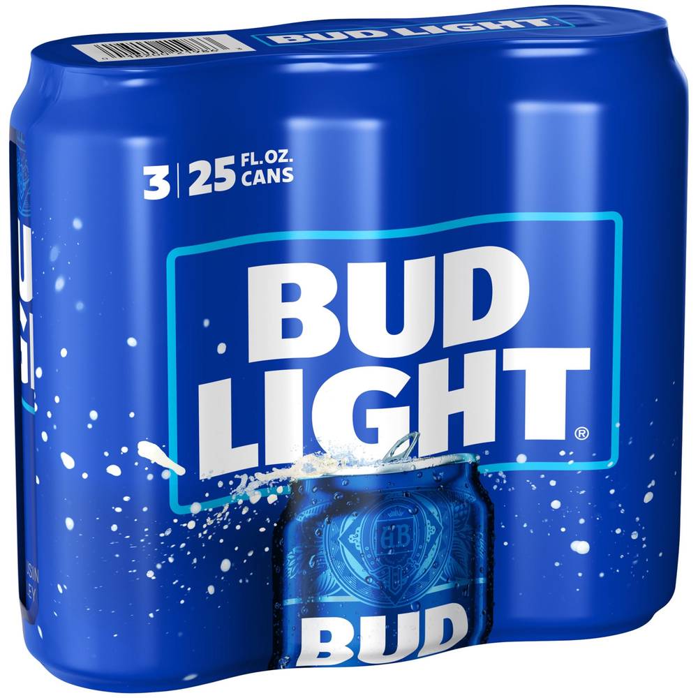 Bud Light Premium Light Lager Beer (3 pack, 25 fl oz)
