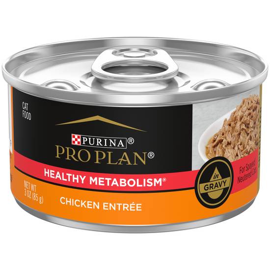 Pro Plan Purina High Protein Gravy Wet Cat Food Specialized Healthy Metabolism Formula Chicken Entree