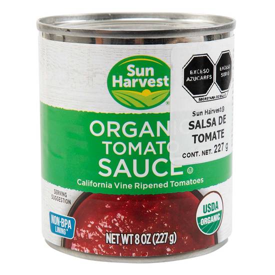 Sun harvest salsa de tomate orgánica