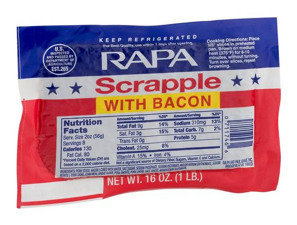 Rapa Scrapple With Bacon