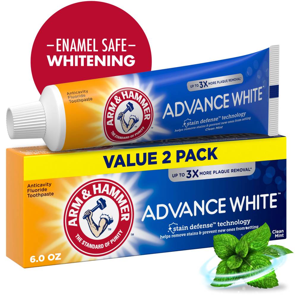 Arm & Hammer Advance White Anticavity Toothpaste, Fresh Mint (12 oz, 2 ct)