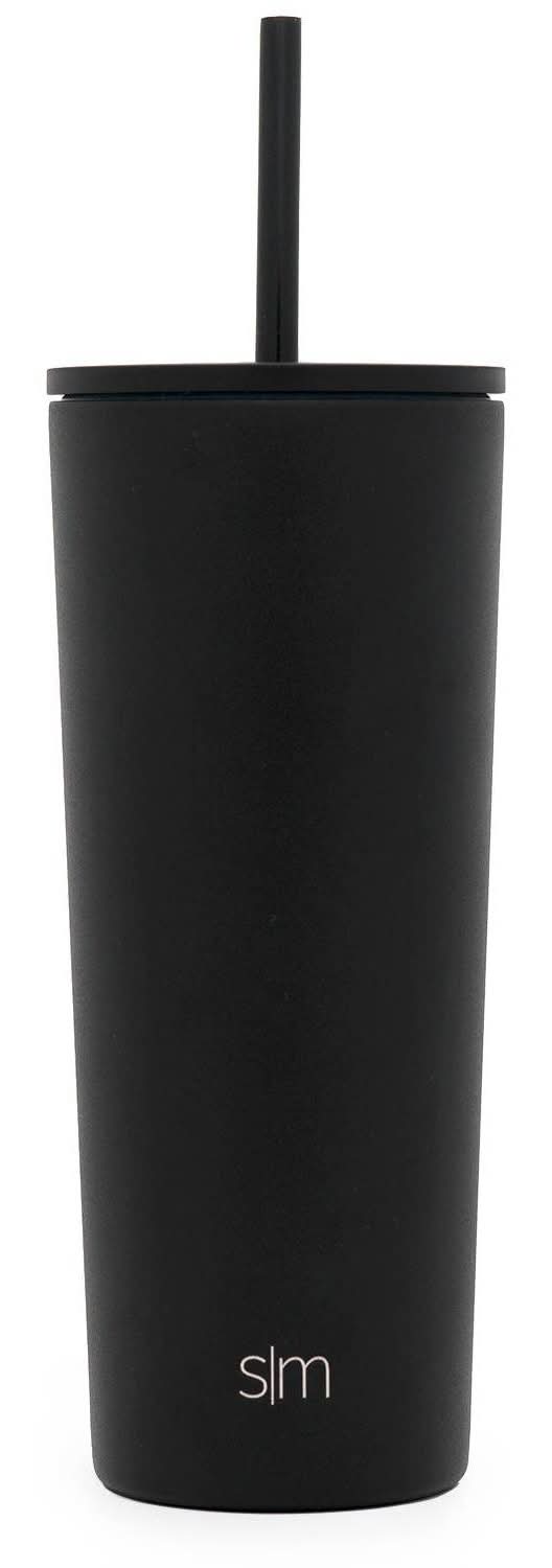 Simple Modern 24 Oz Insulated Stainless Steel Classic Tumbler With Straw, Black