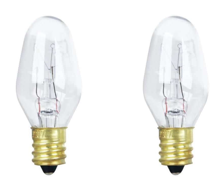 Feit Electric 15-Watt C7 E12 Candelabra Base Dimmable Incandescent Candle Warmer Light Bulb Soft White 2700K (2-Pack)