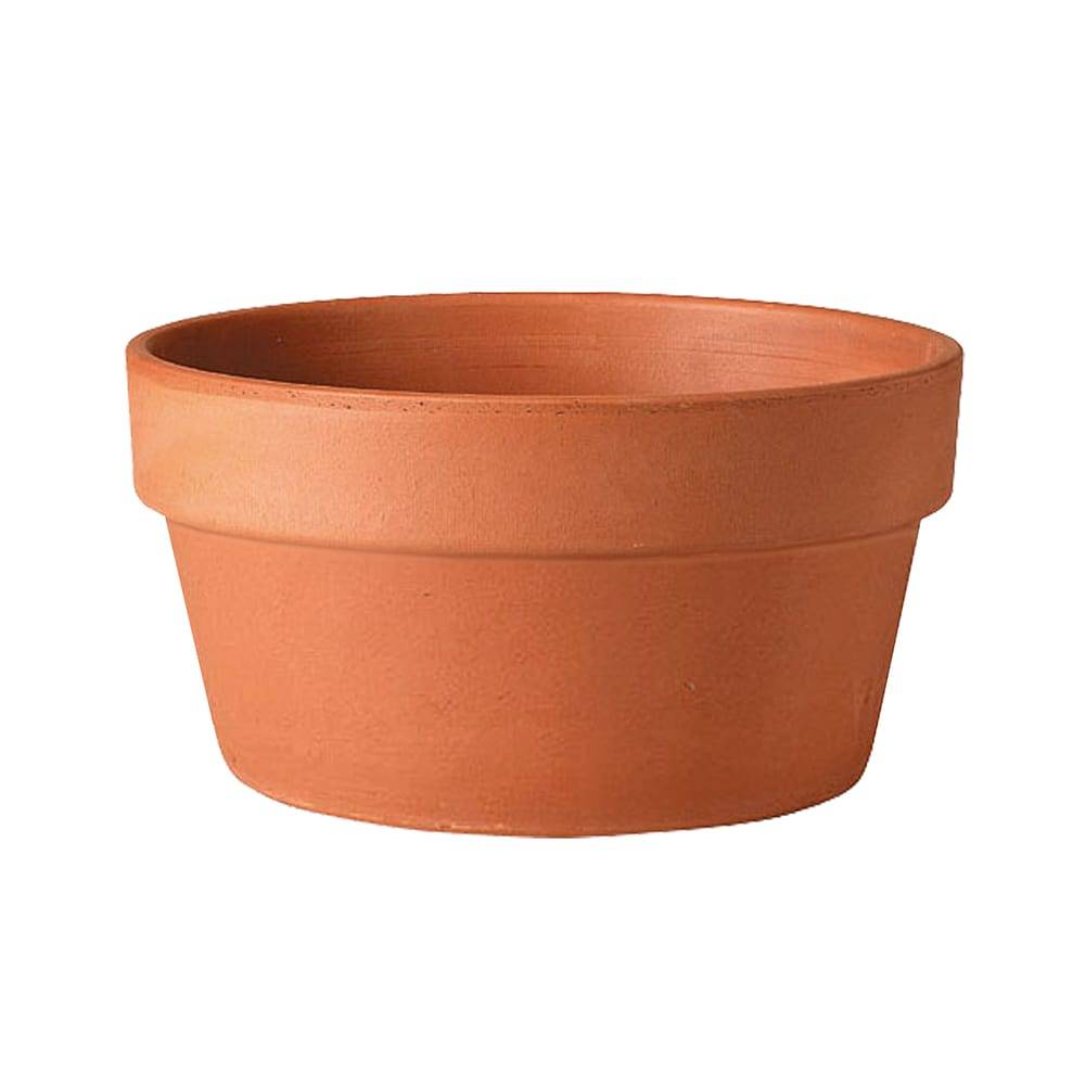 Round 5.51-in W x 2.76-in H Orange Clay Traditional Indoor/Outdoor Planter | TC0624HP