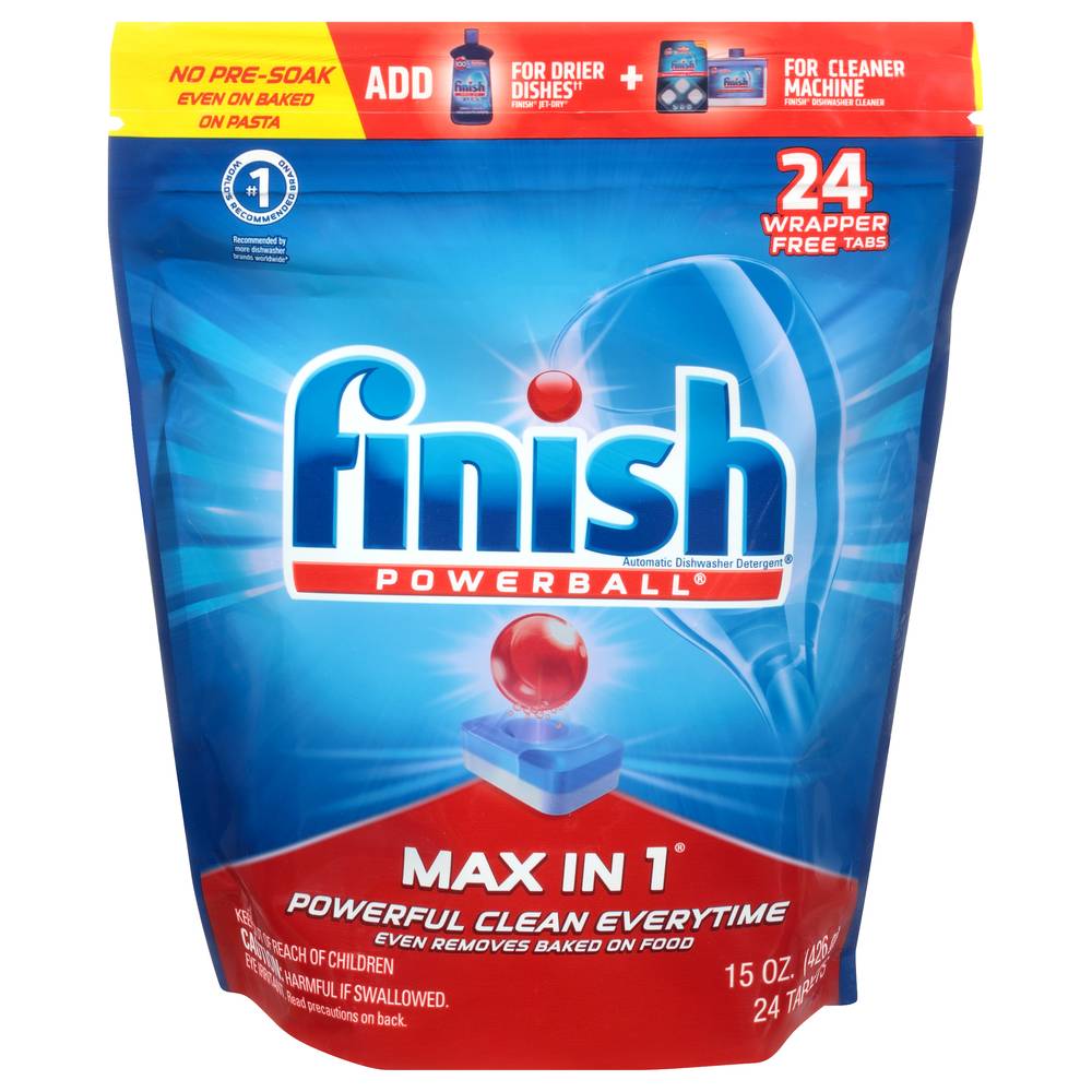 Finish Powerball Tablets Max in Automatic Dishwasher Detergent (15 oz, 24 ct)