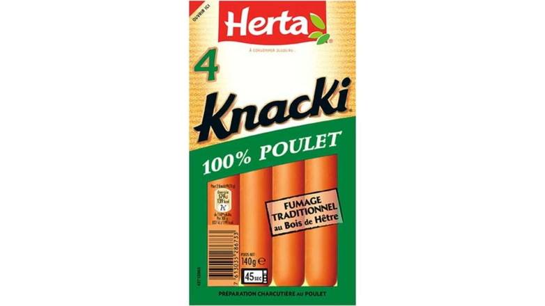 Herta Knacki poulet Le paquet de 4, 140g