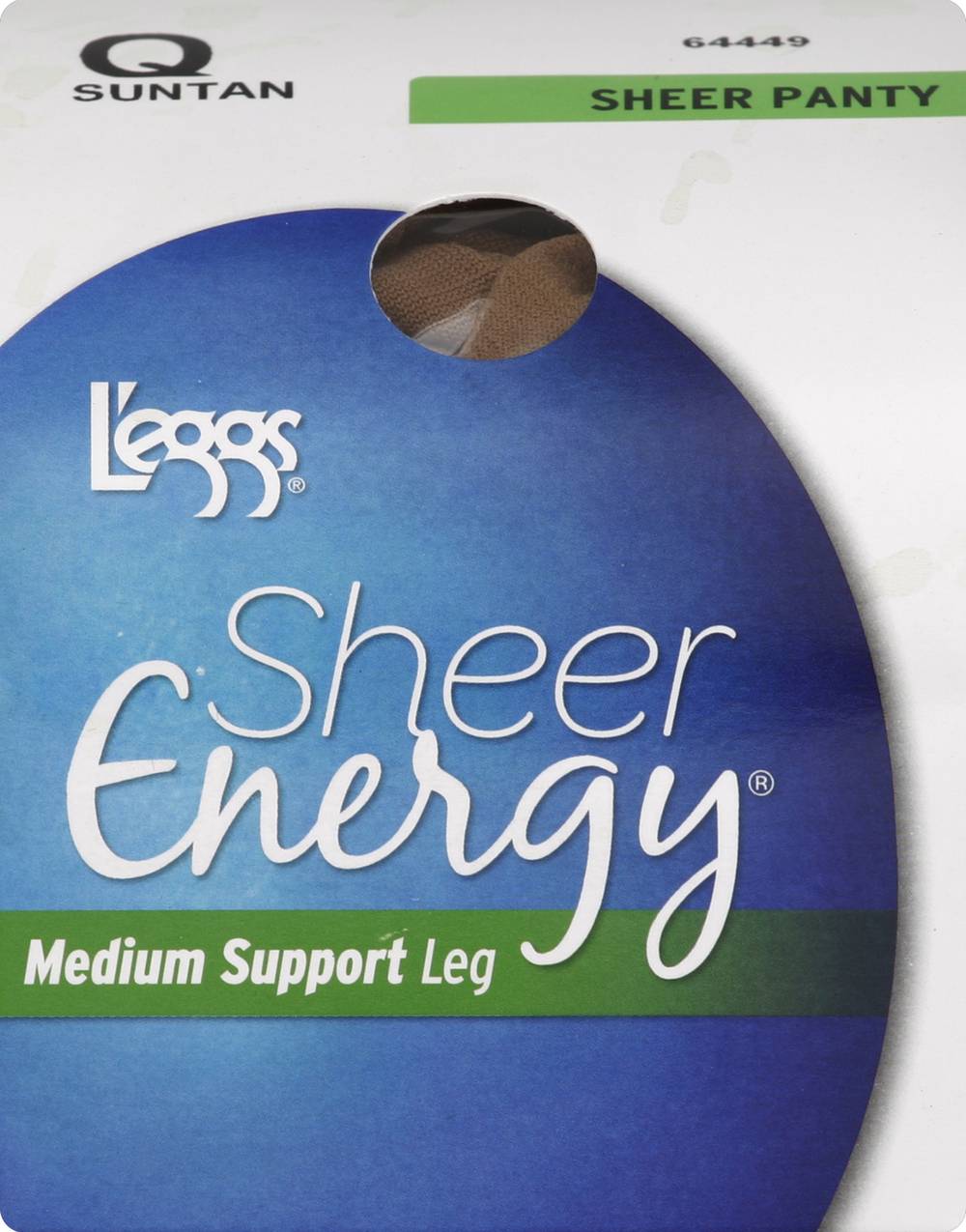 L'eggs Sheer Energy Medium Support Leg Pantyhose Suntan Q Size