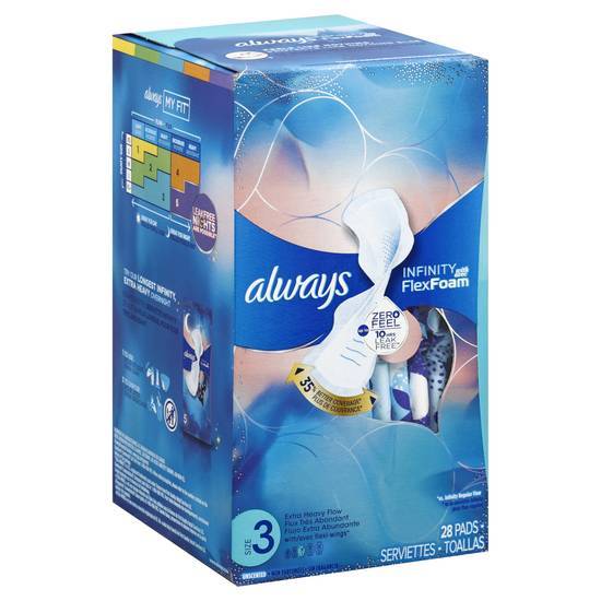 Always Infinity Flex Foam Size 3 Pads (28 ct)