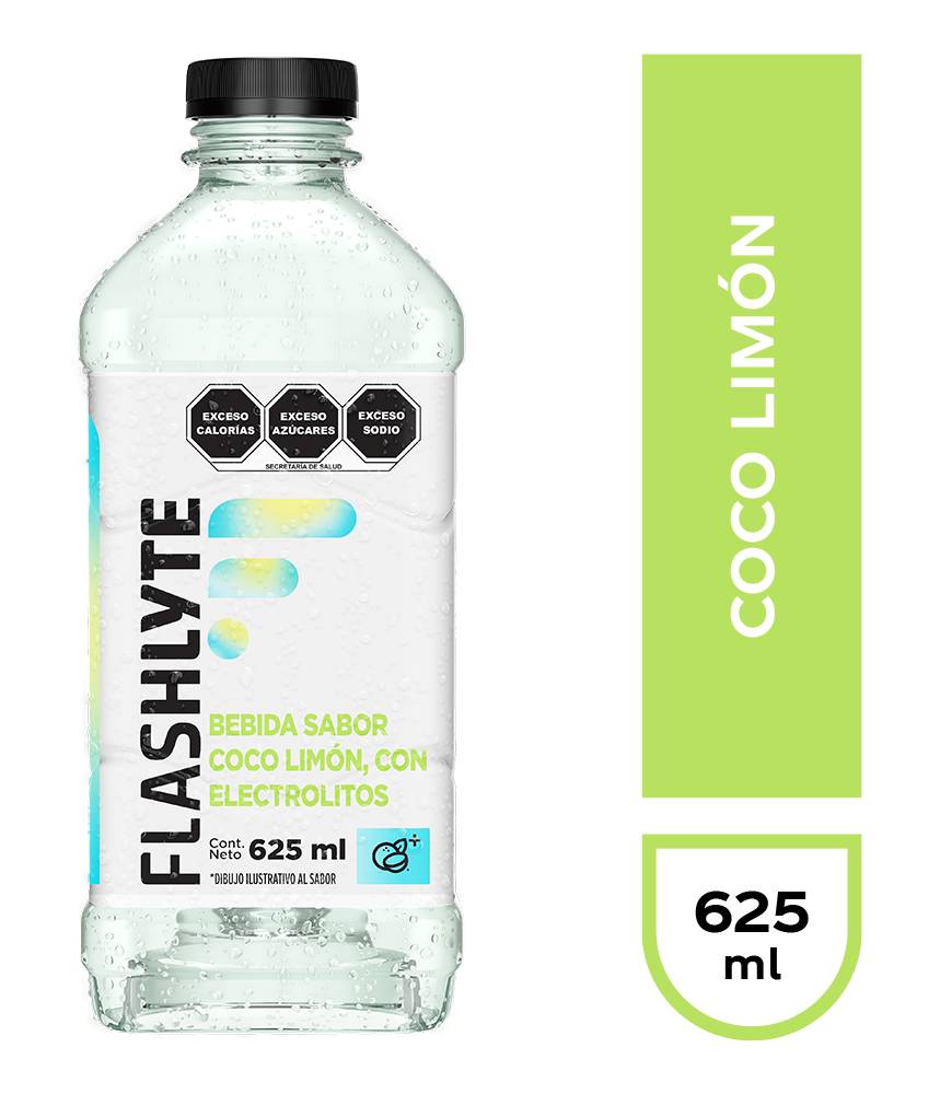Flashlyte · Bebida con electrolitos, coco - limón (625 ml)