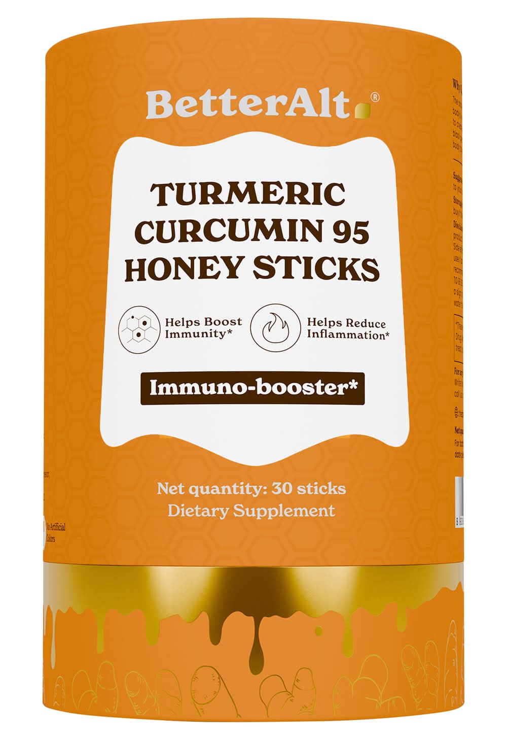 BetterAlt Turmeric Curcumin 95 Honey Sticks Dietary Supplement, Turmeric Curcumin 95 (30 ct)