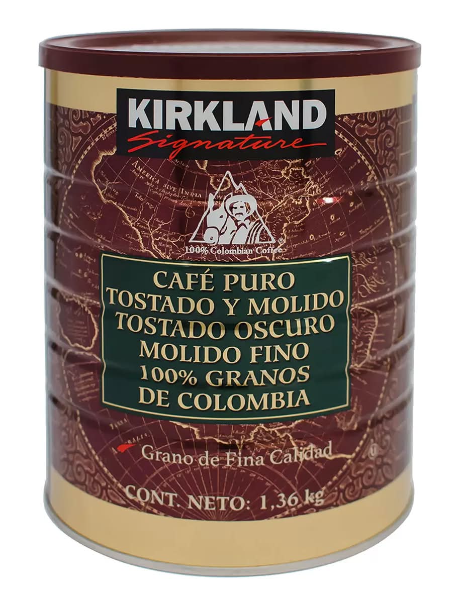 Kirkland Signature · Café 100% de colombia de tueste oscuro y molido fino (1,36 kg)
