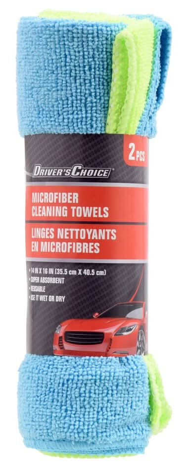 Driver's Choice Microfiber Auto Cleaning Towels, 14x16 in (2 ct)