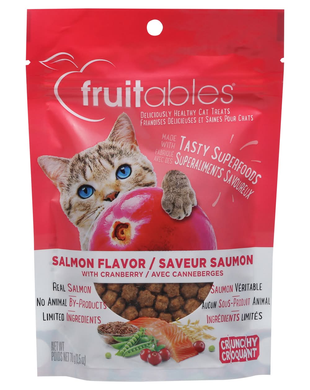 Fruitables Crunchy Salmon Flavor With Cranberry Cat Treats (2.5 oz)