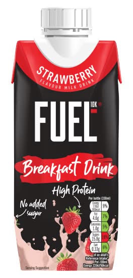 FUEL10K Strawberry, High Protein Breakfast Milk Drink (330ml)