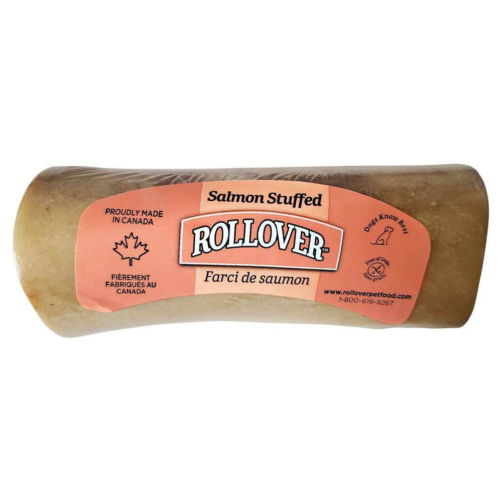 ROLLOVER™ Salmon Stuffed Bone Dog Treat (Flavor: Salmon, Size: Small)