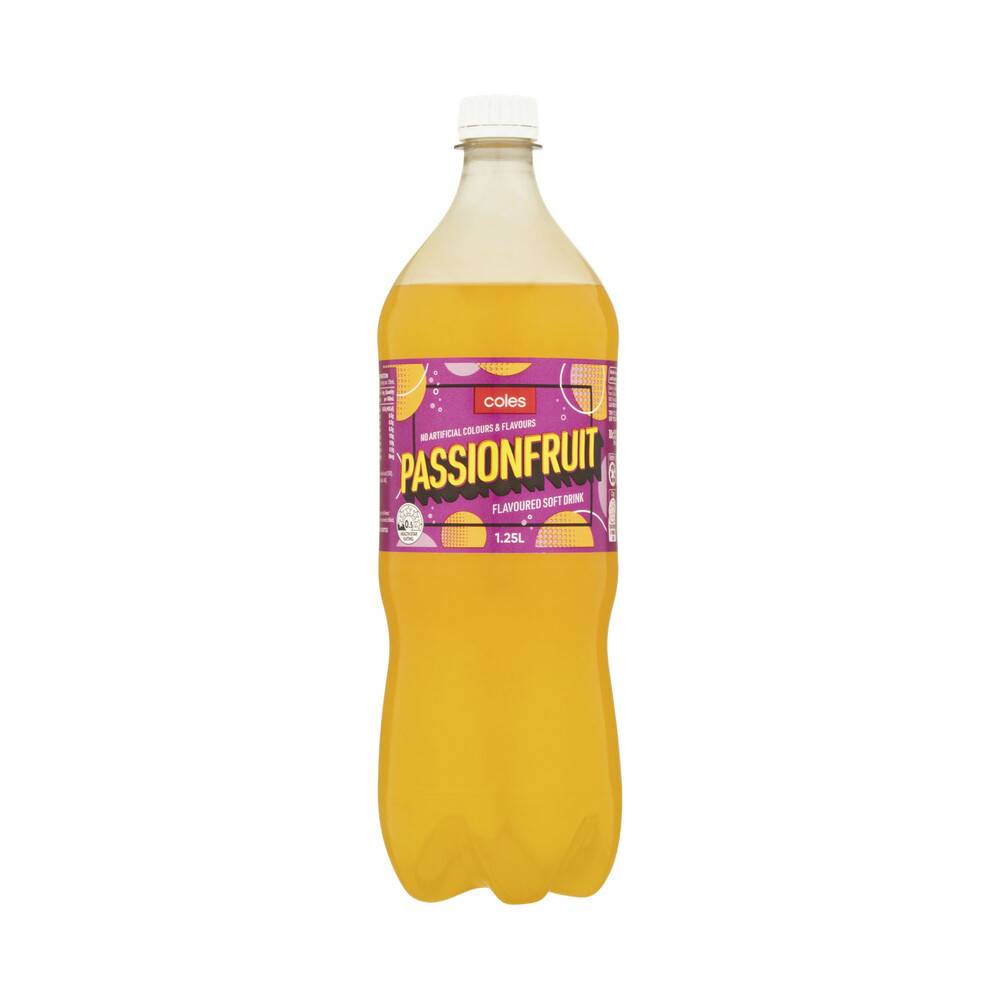 Coles Soft Drink, Passionfruit (1.25L)