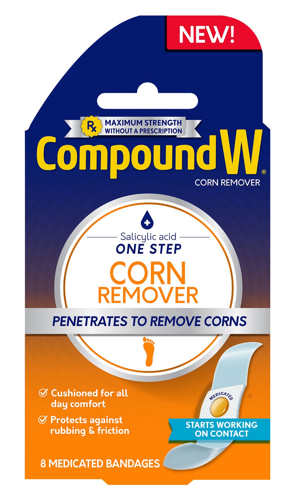 Compound W Maximum Strength One Step Corn Remover Bandages (8 ct)