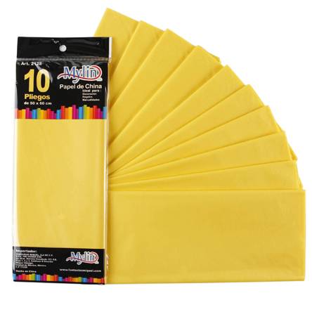 Mylin papel china 50x66cm - amarill clar (10pz)