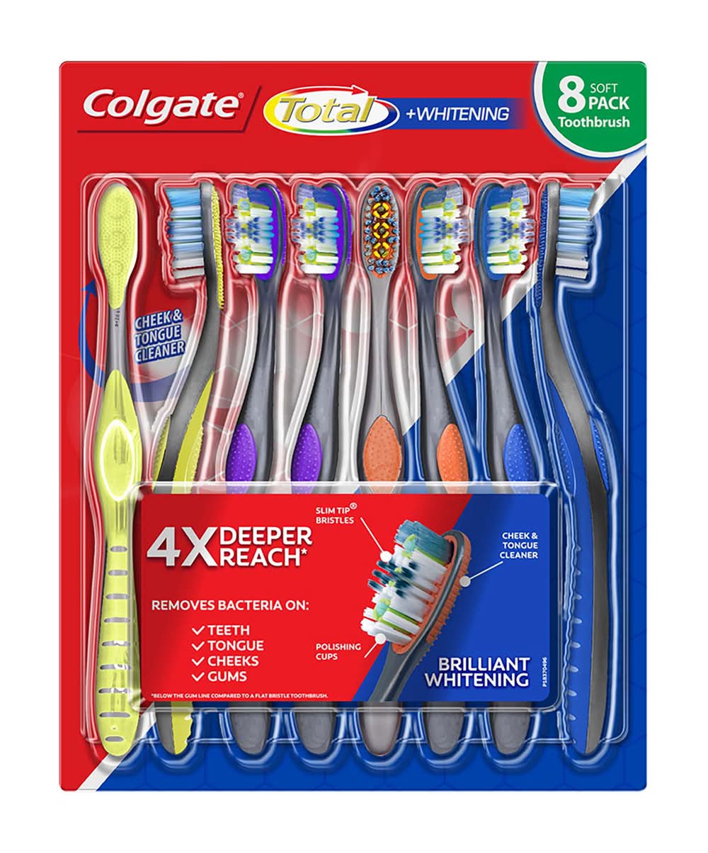 Colgate · Total whitening cepillos dentales, Adulto (8 un)