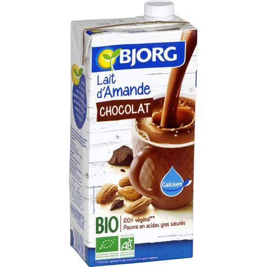 Bio - Boisson végétale lait d'amande chocolat bio BJORG - la brique de 1 l