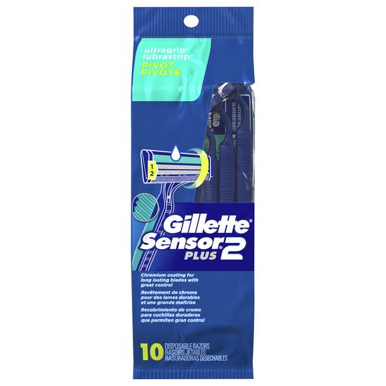 Gillette Sensor2 Plus Men’s Disposable Razors (10 ct)