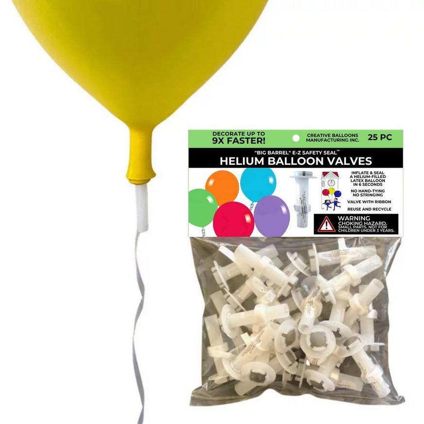 Simplify Helium Balloon Valves (white) (25 ct)