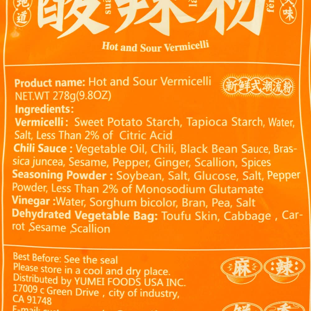 YUMEI Hot & Sour Vermicelli Noodles Delivery Near Me | Order