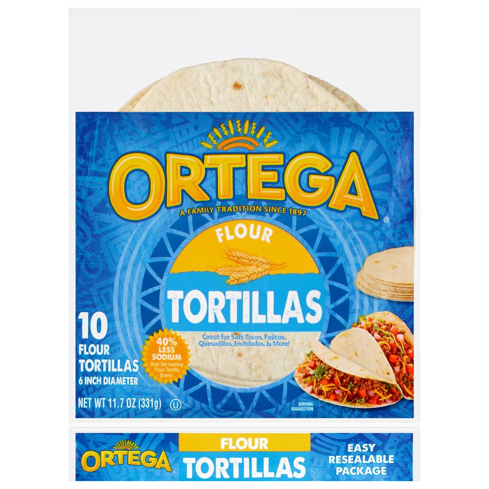 Ortega Flour Tortillas, 6 in (11.7 oz, 10 ct)