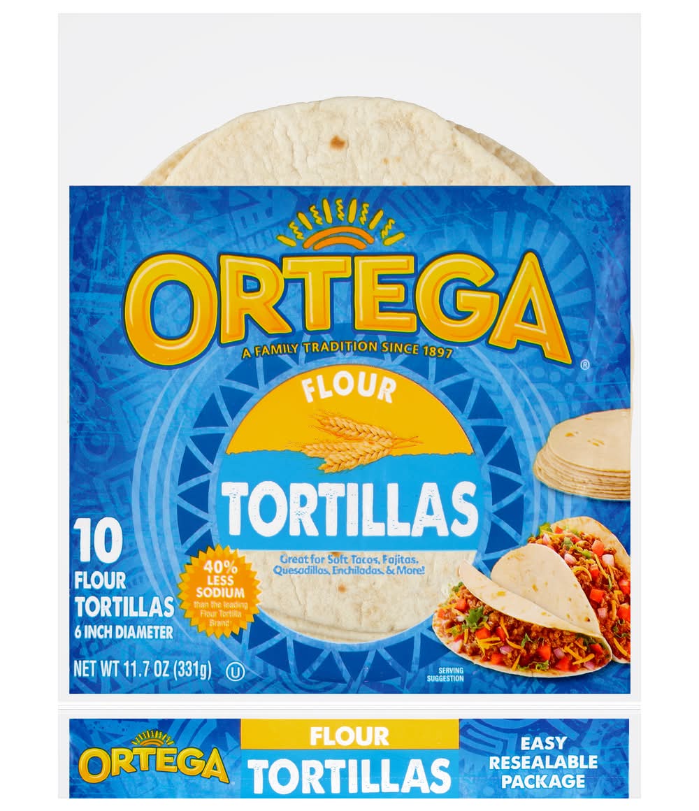 Ortega Flour Tortillas, 6 in (11.7 oz, 10 ct)