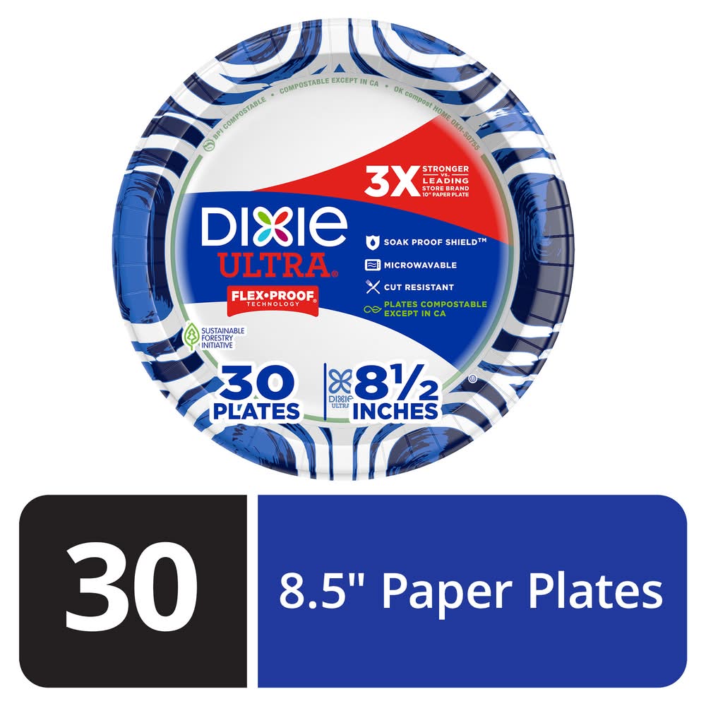 Dixie Ultra Paper Plates, 8 1/2 in (30 ct)