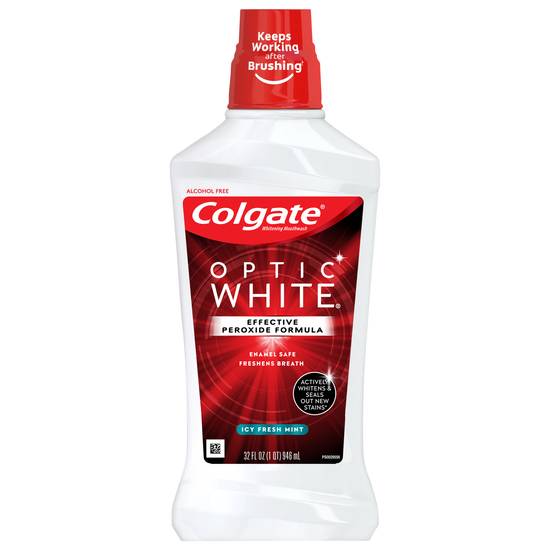 Colgate Optic White Whitening Mouthwash Fresh Mint (32 fl oz)