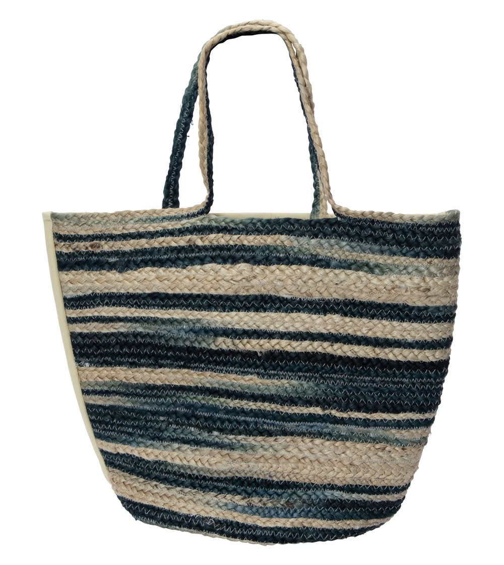 Jute Woven Tote Bag Blue
