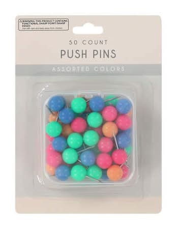 Push Pins 50-Pack Multi