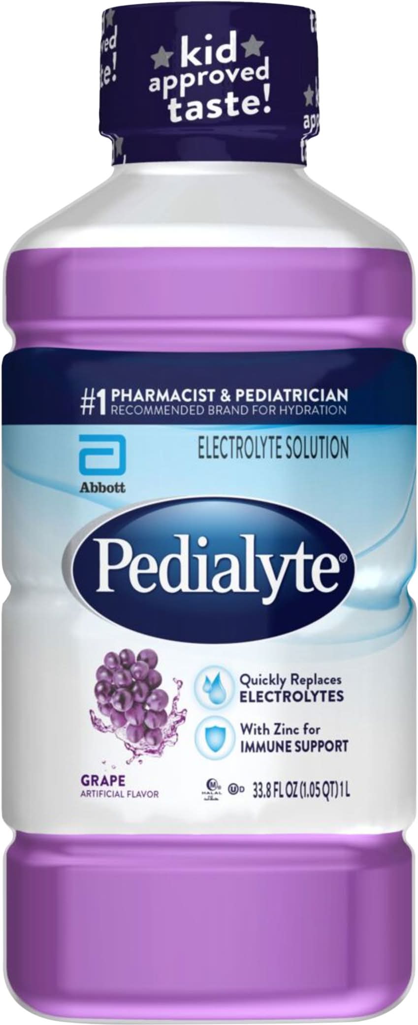 Pedialyte Electrolyte Solution Drink, Grape (33.8 fl oz)