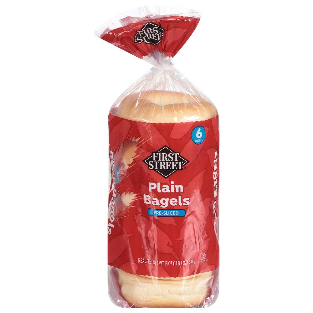 First Street Plain Bagels (3 oz, 6 ct)