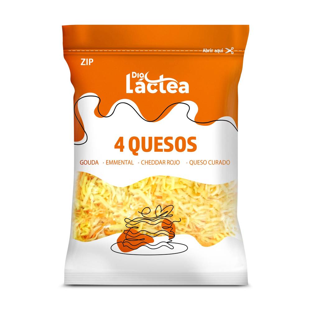 Queso Mezcla 4 Quesos Rallado Dia Láctea Bolsa 200 G