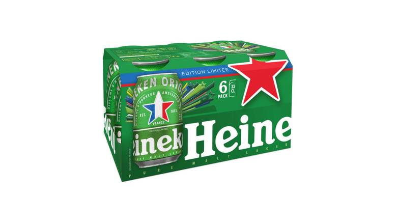 Heineken - Bière blonde (6 pièces, 330 ml)