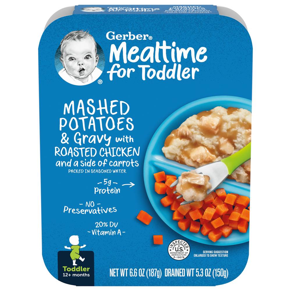 Gerber Mealtime For Toddler 12+months Mashed Potatoes & Gravy With Roasted Chicken (6.6 oz)