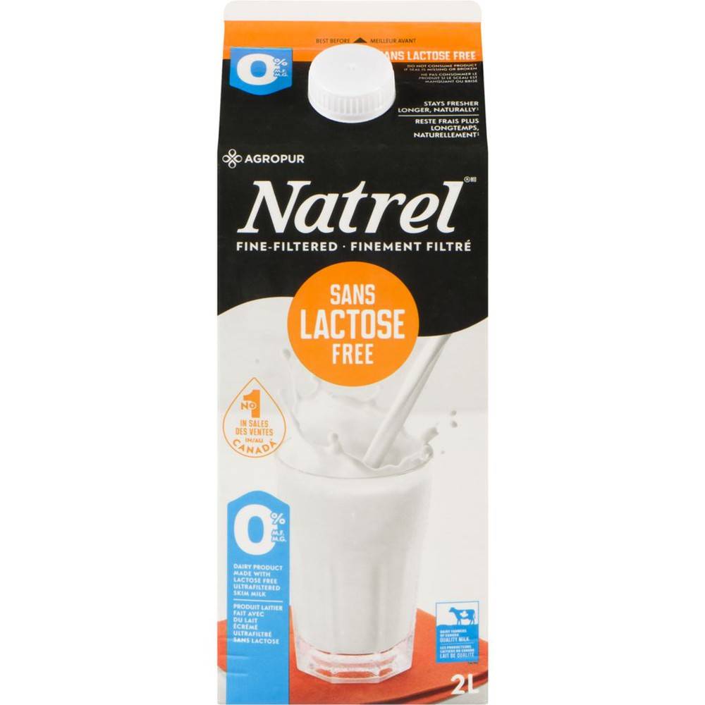 Natrel Lactose Free Partly Skim 0% Milk (2 L)