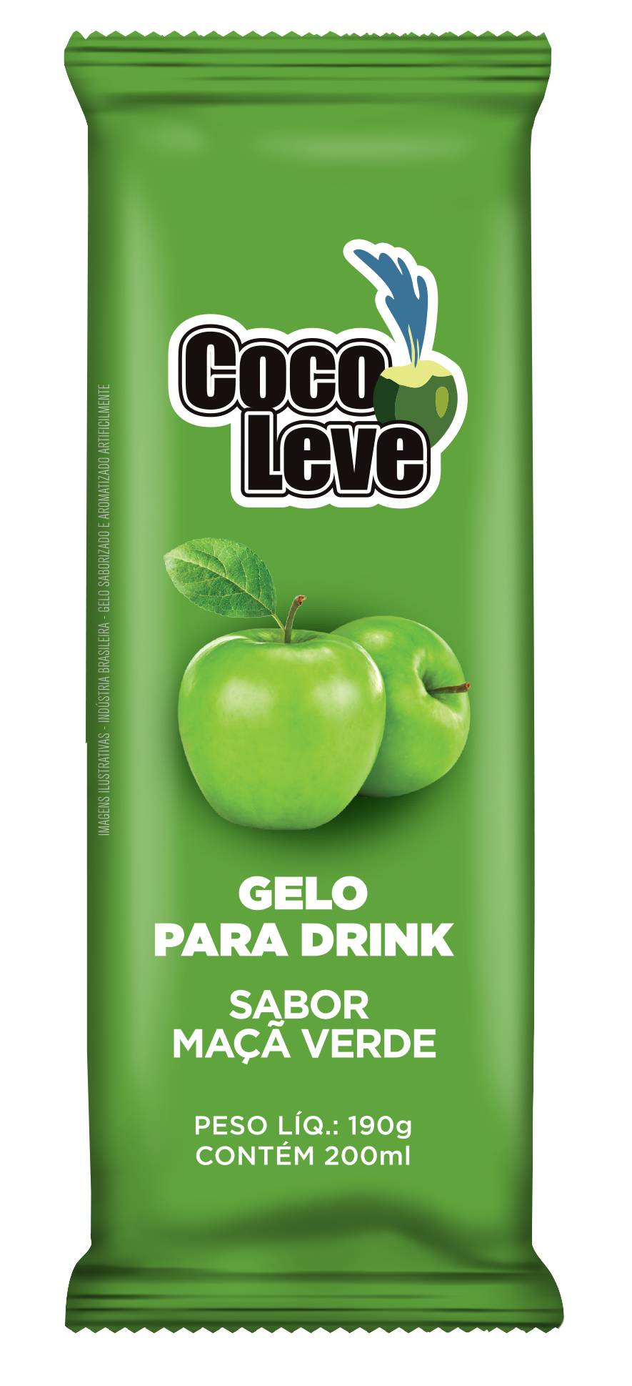Coco leve gelo para drink sabor maçã verde