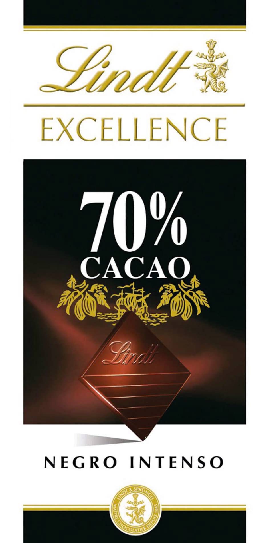 Tablete de Chocolate Negro Excellence 70% Cacau Lindt (emb. 100 gr)
