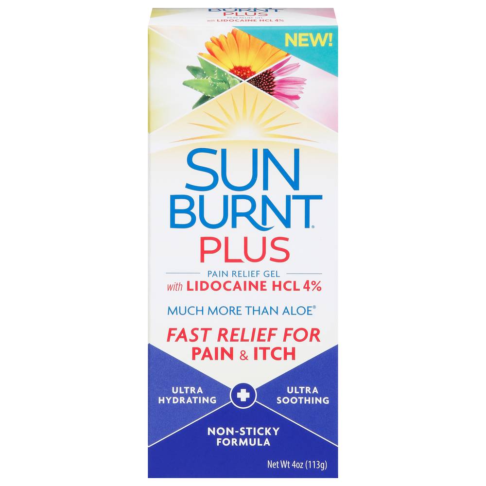 SunBurnt Plus Pain Relief Gel With Lidocaine Hcl 4% (4 oz)